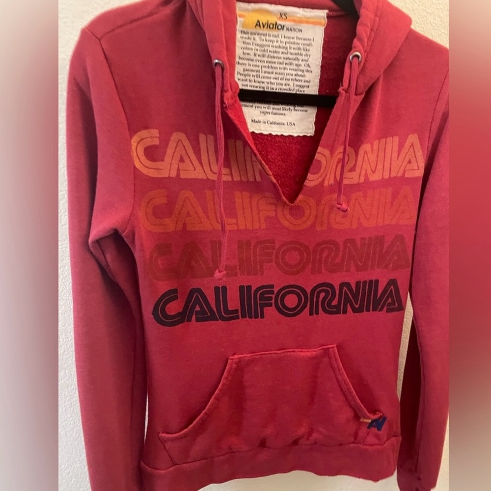 Aviator Nation RARE California Lovers v neck vintage hoodie size XS